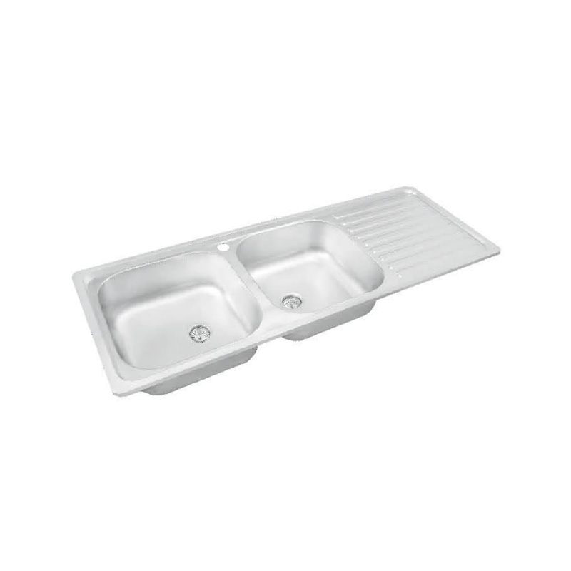 XAL12044  1200*440 mm left double bowl with right tray sink