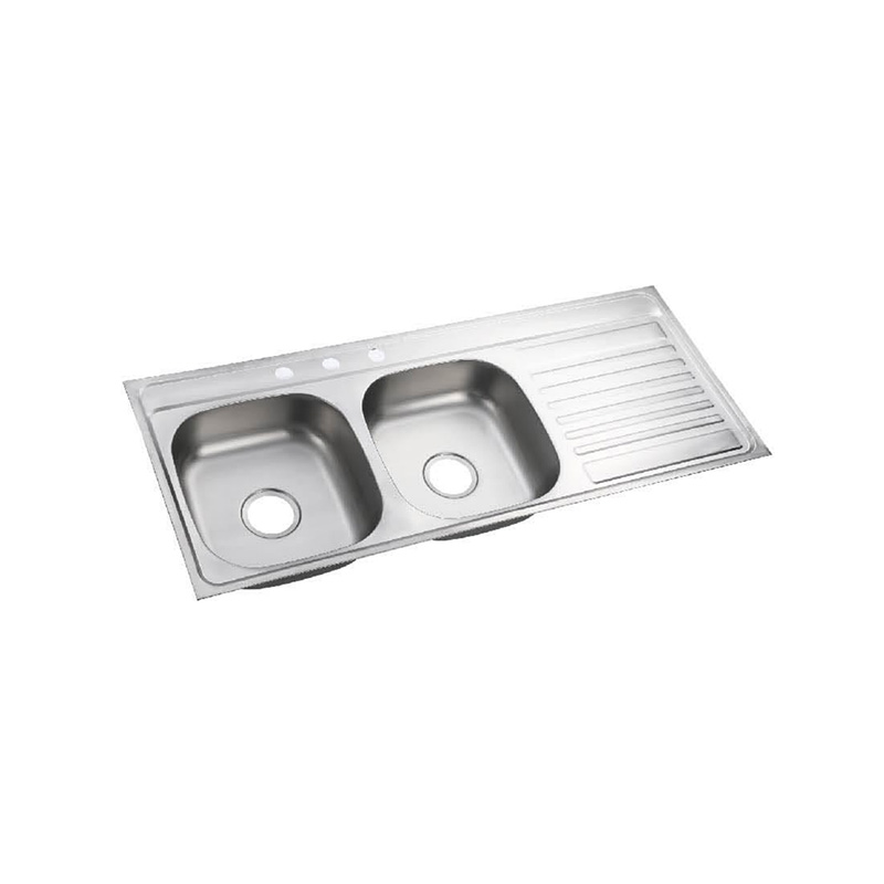 XAL12050SL 1200*500 mm left double bowl with right tray sink