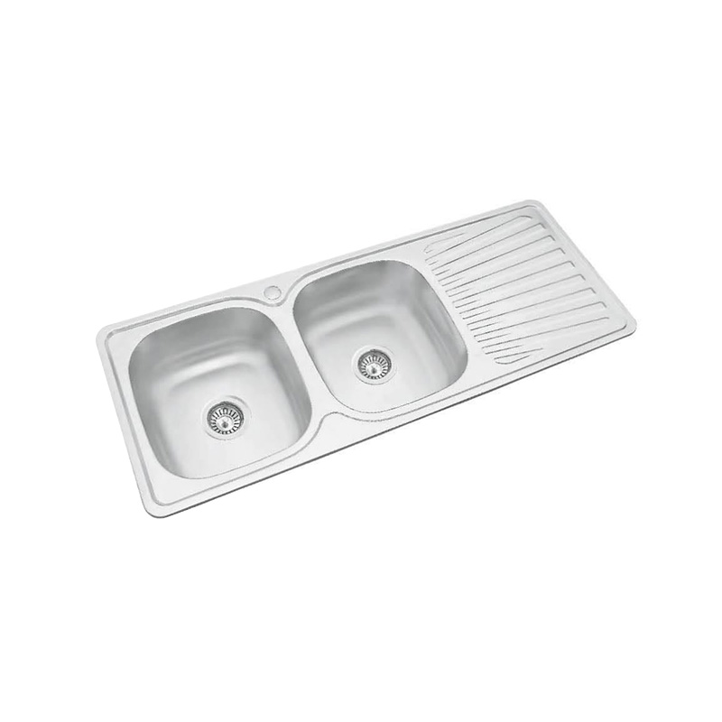 XAL12048  1200*480 mm double bowl with right tray sink