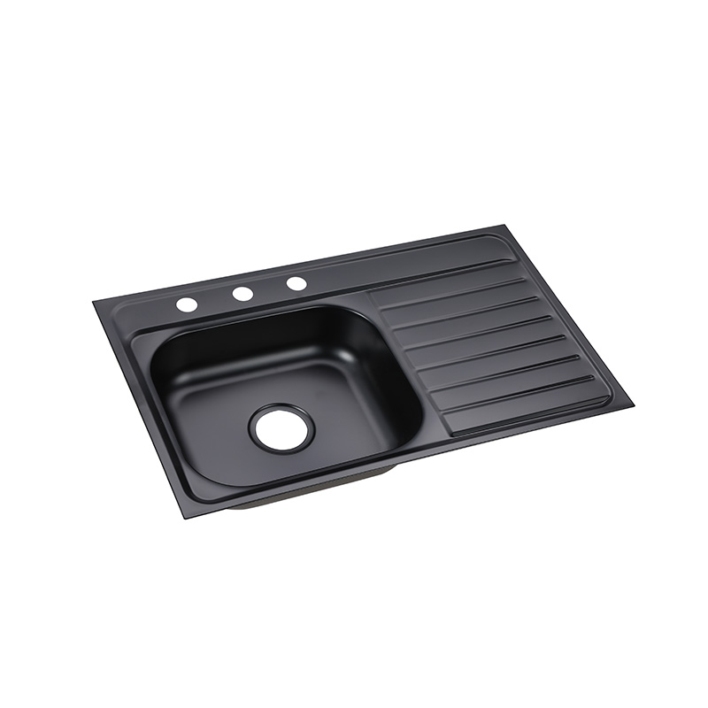 XAL8050CLB 800*500 mm left bowl with right tray sink black color  sink