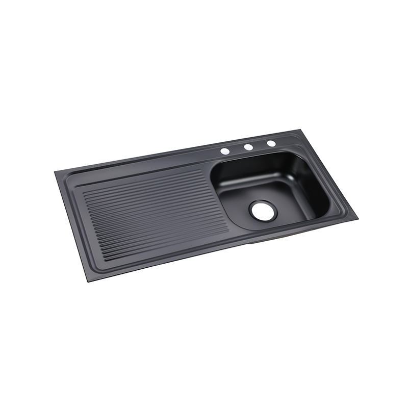 XAL10050ERB 1000*500 mm right bowl with left tray sink black color sink